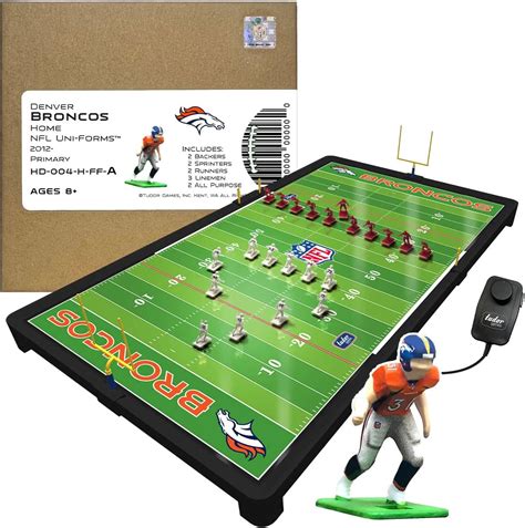 denver broncos electric football players in a box tudor games|Vintage Denver Broncos Tudor NFL Electric Football Players .